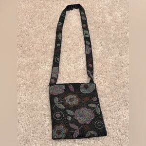 Multicolor beaded shoulder bag